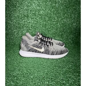 Nike Free RN Flyknit Womens Size 8.5 Black White Running Shoes Athletic Sneakers